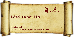 Máté Amarilla névjegykártya